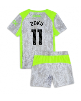 Billige Fotballdrakt Manchester City Jeremy Doku #11 Replika Tredjedraktsett Barn 2025-26 Kortermet (med bukser)